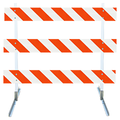 Plasticade 3406-Eg-Lr-Drill-Kit Power Post Type Iii Barricade, Gray With White Boards, Engineer Grade Striped Sheeting, Left/Right