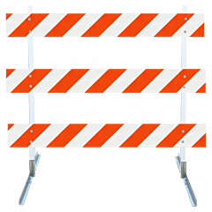 Plasticade 3408-Eg-R-Drill-Kit Power Post Type Iii Barricade, Gray With White Boards, Engineer Grade Striped Sheeting, Right