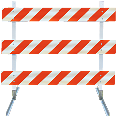Plasticade 3408-Hip-R-Drill-Kit Power Post Type Iii Barricade, Gray With White Boards, High Intensity Prismatic Striped Sheeting, Right