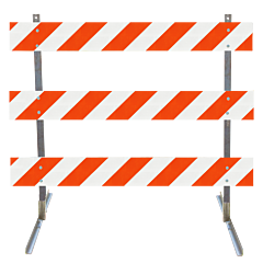Plasticade 3908-Eg-R-Drill-Kit Angle Iron Type Iii Barricade, Gray With White Boards, Engineer Grade Striped Sheeting, Right