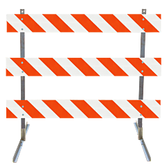 Plasticade 3908-Eg-Lr-Drill-Kit Angle Iron Type Iii Barricade, Gray With White Boards, Engineer Grade Striped Sheeting, Left/Right