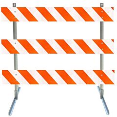 Plasticade 3910-Dg-L-Drill-Kit Angle Iron Type Iii Barricade, Gray With White Boards, Diamond Grade Striped Sheeting, Left