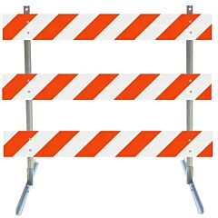Plasticade 3912-Eg-R-Drill-Kit Angle Iron Type Iii Barricade, Gray With White Boards, Engineer Grade Striped Sheeting, Right