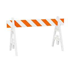 Plasticade 203W-306Eg Omni A-Frame Barricade Set, White, Engineer Grade Striped Sheeting, Left/Right
