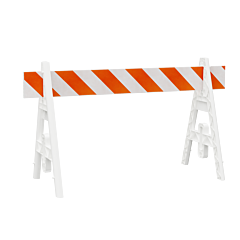 Plasticade 203W-306Dg Omni A-Frame Barricade Set, White, Diamond Grade Striped Sheeting, Left/Right