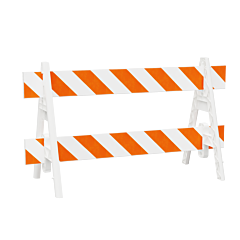 Plasticade 2003W-308Eg Omni A-Frame Barricade Set, White, Engineer Grade Striped Sheeting, Left/Right
