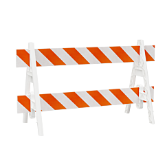 Plasticade 2003W-308Dg Omni A-Frame Barricade Set, White, Diamond Grade Striped Sheeting, Left/Right