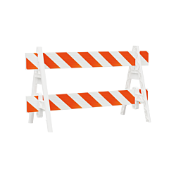 Plasticade 2003W-310Hip Omni A-Frame Barricade Set, White, High Intensity Prismatic Striped Sheeting, Left/Right