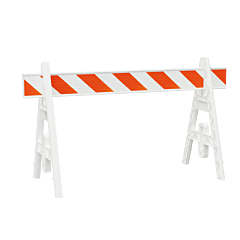 Plasticade 203W-A6Hip Omni A-Frame Barricade Set, White, High Intensity Prismatic Striped Sheeting, Left/Right