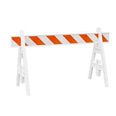 Plasticade 203W-A8Dg Omni A-Frame Barricade Set, White, Diamond Grade Striped Sheeting, Left/Right
