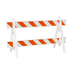 Plasticade 2003W-A8Dg Omni A-Frame Barricade Set, White, Diamond Grade Striped Sheeting, Left/Right