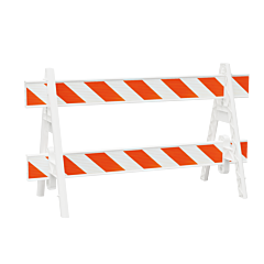 Plasticade 2003W-A10Hip Omni A-Frame Barricade Set, White, High Intensity Prismatic Striped Sheeting, Left/Right