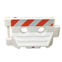 Plasticade Wfb-W-Eglr-Kit Water Filled Barricade System Longitudinal Channelizing Device, White, Engineer Grade Striped Sheeting