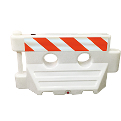 Plasticade Wfb-W-Hiplr-Kit Water Filled Barricade System Longitudinal Channelizing Device, White, High Intensity Prismatic Striped Sheeting