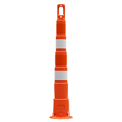 Plasticade 650R1-O-4-Eg-A Navicade 42" Channelizer, Orange, Engineer Grade, Orange And White Bands, 4 - 4" Eg