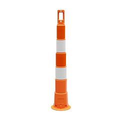 Plasticade 650R1-O-6-Eg-A Navicade 42" Channelizer, Orange, Engineer Grade, Orange And White Bands, 4 - 6" Eg