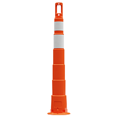 Plasticade 650R1-O-4-6-W-Eg Navicade 42" Channelizer, Orange, Engineer Grade, Orange And White Bands, 1 - 4" Eg, 1 - 6" Eg