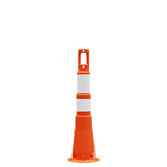 Plasticade 628-O-Eg-6W4W Navicade 28" Channelizer, Orange, Engineer Grade, Orange And White Bands, 1 - 6" Eg, 1 - 4" Eg