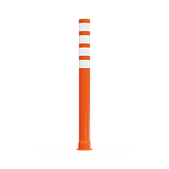 Plasticade 6842-O-43-Eg-Wwww Open Top 42" Delineator, Orange, Engineer Grade White Reflective Bands, 4 - 3" Eg