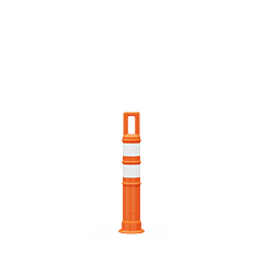 Plasticade 7328-Ld-O-3-Hip-Ww Watchtower 28" Delineator, Orange, High Intensity Prismatic Grade White Reflective Bands, 2 - 3" Hip