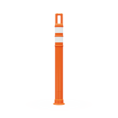 Plasticade 7342-Ld-O-3-Hip-Ww Watchtower 42" Delineator, Orange, High Intensity Prismatic Grade White Reflective Bands, 2 - 3" Hip