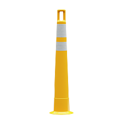 Plasticade 510-Y-Hip-6W4W-2 Watchtower Stacker Cone, Orange, High Intensity Prismatic Grade White Reflective Bands, 1 - 6" Hip, 1 - 4" Hip
