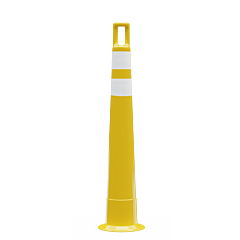 Plasticade 510-Y-Dg-4W4W-2 Watchtower Stacker Cone, Orange, Diamond Grade Sheeting, White Reflective Bands, 2 - 4" Dg