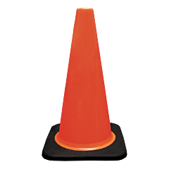 Plasticade 518-3-1 18" Pvc Traffic Cone, Orange, No Sheeting