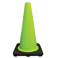 Plasticade 518-3-1Lg 18" Pvc Traffic Cone, Lime Green, No Sheeting