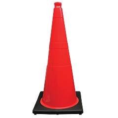 Plasticade 528-7-1 28" Pvc Traffic Cone, Orange, No Sheeting
