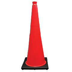 Plasticade 536-10-1 36" Pvc Traffic Cone, Orange, No Sheeting