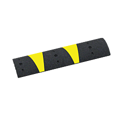 Plasticade Sb48N-S 4' Speed Bump With 2 Yellow Stripes, 4 Foot, 2.5" High
