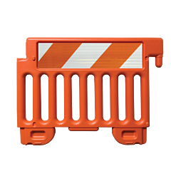 Plasticade Csp-Sw38-O-Hipfrhl Strongwall Ada Compliant Barricade, Orange, High Intensity Prismatic Grade Striped Sheeting, Left/Right