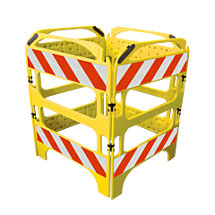 Plasticade Csp-Sg-4Kit-Eg-Y Safegate Manhole Guard, Yellow, Engineer Grade Striped Sheeting