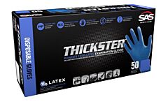 Sas Safety Thickster Powder-Free Exam Grade Latex Gloves, 14 Mil
