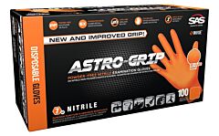 Sas Safety Astro-Grip 3D Cube Grip Powder-Free Exam Grade Nitrile Gloves, 7 Mil
