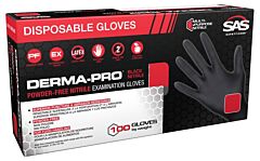 Sas Safety Derma-Pro Powder-Free Exam Grade Nitrile Gloves