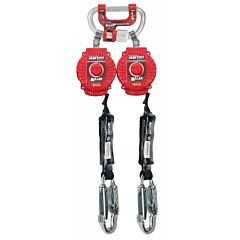 Honeywell Miller Mtl-Ohw2-21/11Ft Turbolite+ Twin Fall Limiter, Vectran, 11 Ft L, Carabiner With G2 Connector, 420 Lb, Locking Snap Hook, Twin Leg