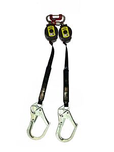 Honeywell Miller Mtl-Ohw2-22/11Ft Turbolite+ Twin Fall Limiter, Vectran, 11 Ft L, Carabiner With G2 Connector, 420 Lb, Locking Rebar Hook, Twin Leg