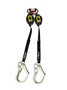 Honeywell Miller Mtl-Ohw2-28/6Ft Turbolite+ Twin Fall Limiter, Vectran, 6 Ft L, Carabiner With G2 Connector, 420 Lb, Locking Rebar Hook, Twin Leg