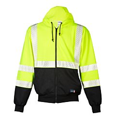 Kishigo F507 Premium Black Series Fr Zip Up Hoodie, Class 3, Lime, Size X-Large