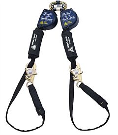 3M Dbi-Sala 3101565 11 Ft. (3.3M) Twin-Leg Tie-Back Type With 3/4" (19Mm) Kevlar Fiber Webbing And Steel Tie-Back Hook, Quick Connector For Harness Mounting
