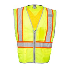 Ml Kishigo 1576 Brilliant Series Dual Compliant X Back Safety Vest, Class 2, Lime