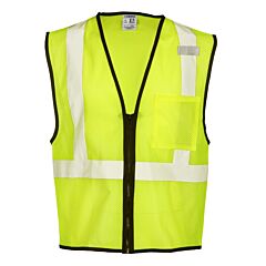 Ml Kishigo 1519 Single Pocket Zipper Mesh Vest, Economy, Class 2, Lime