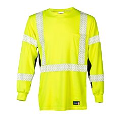 Kishigo F506 Premium Black Series Fr Long Sleeve T-Shirt, Class 3, Lime