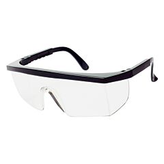 Radnor 64051203 Retro Series Safety Glasses With Black Frame, Clear Anti-Scratch Lens And Integrated Sideshields