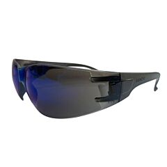 Radnor 64051208 Classic Series Safety Glasses With Gray Frame And Blue Polycarbonate Anti-Scratch Mirror Lens