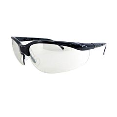 Radnor 64051233 Motion Series Safety Glasses With Black Frame, Clear Polycarbonate Indoor/Outdoor Anti-Fog Scratch Resistant Lens And Adjustable Temples