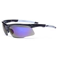 Radnor 64051546 Quartzsight5 Safety Glasses With Black Frame And Blue Mirror Lens