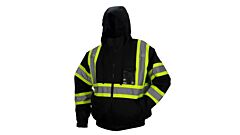 Pyramex Rj37 Non-Rated Waterproof Black Bomber Jacket, Two Tone Reflective Stripes